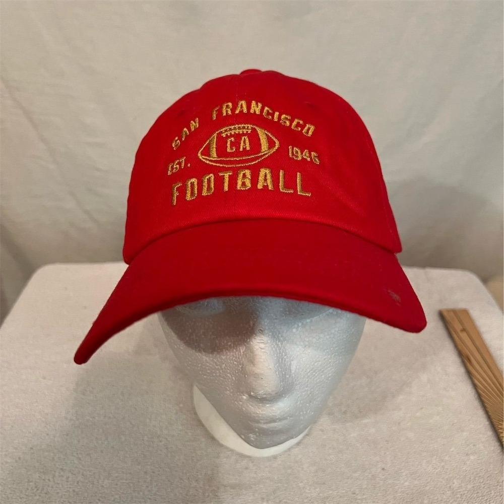 Vintage San‎ Francisco Football Trucker Hat Red Embroidered Cap Unisex Classic